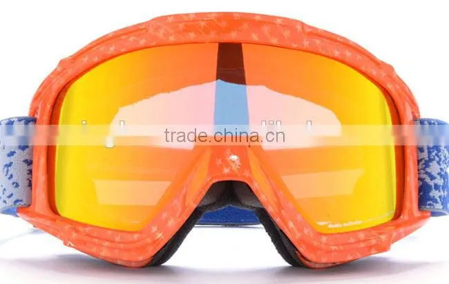 High quality TPU frames snow goggles with dual PC lens