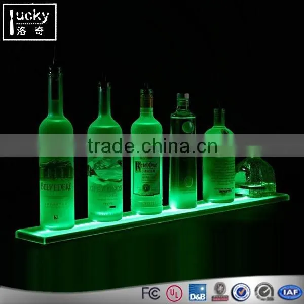 2 Tire Acrylic Led Wall Wine Display Rack