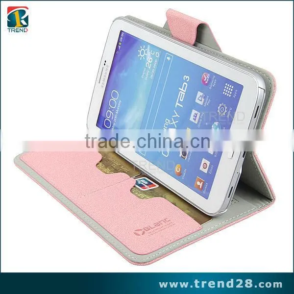 Lower price mini MOQ leather case for tab 3
