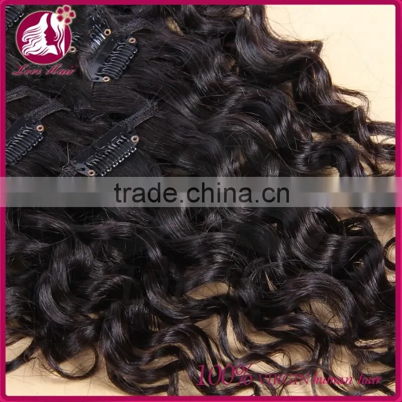 Deep Wave Clip In Human Hair Extensions 100g Full Head Brazilian Virgin Human Hair Clips Ins Extension African American