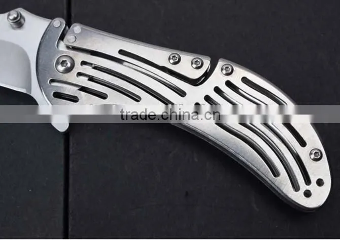 OEM stainless steel camping knife with backlock
