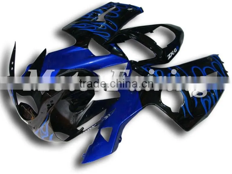 Fairing Kits for Kawasaki Ninja ZX6R 2003 2004 ZX 6R 03 04 ABS Injection mold zx6r 03 04 Body Kits Blue Black
