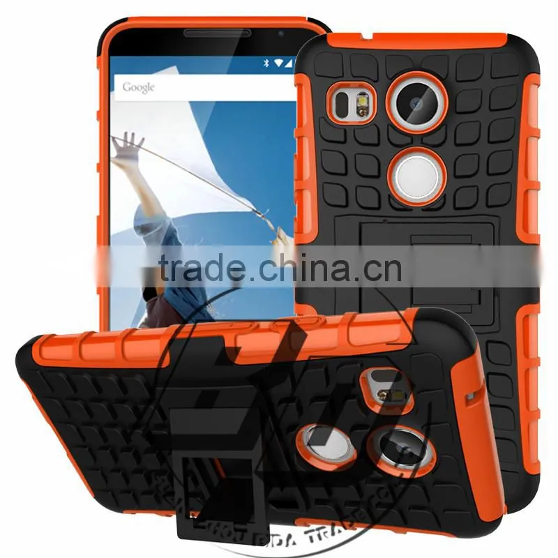 Top Selling Durable heavy duty armor kickstand TPU+PC 2 in 1 case For LG Angler For Google Nexus 5x 2015 lowest price