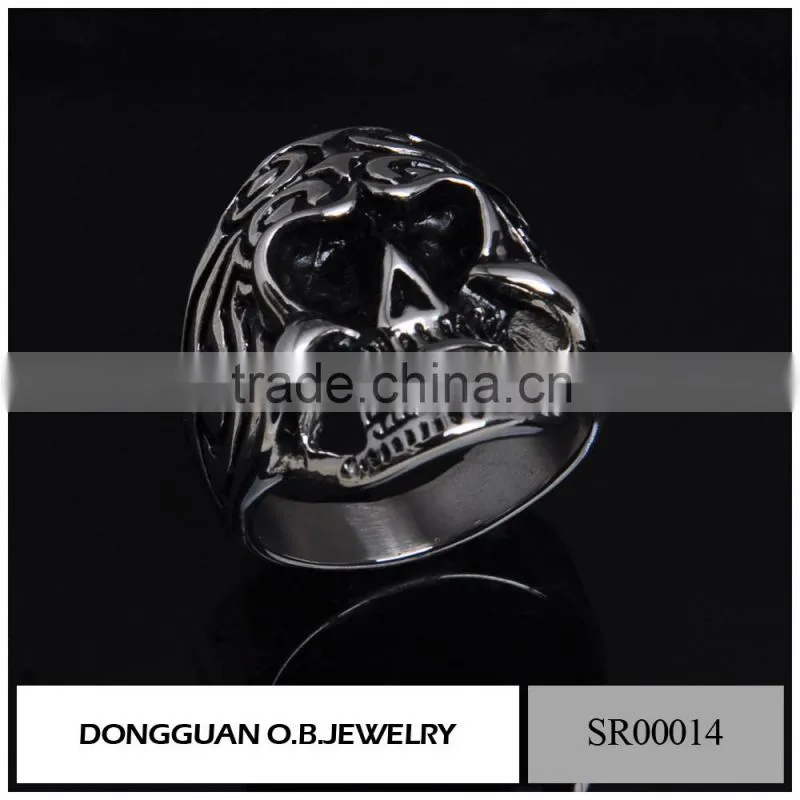 Silver Skull Ring/Skull Ring Silver Jewelry/Men's Stainless Steel Jewelry