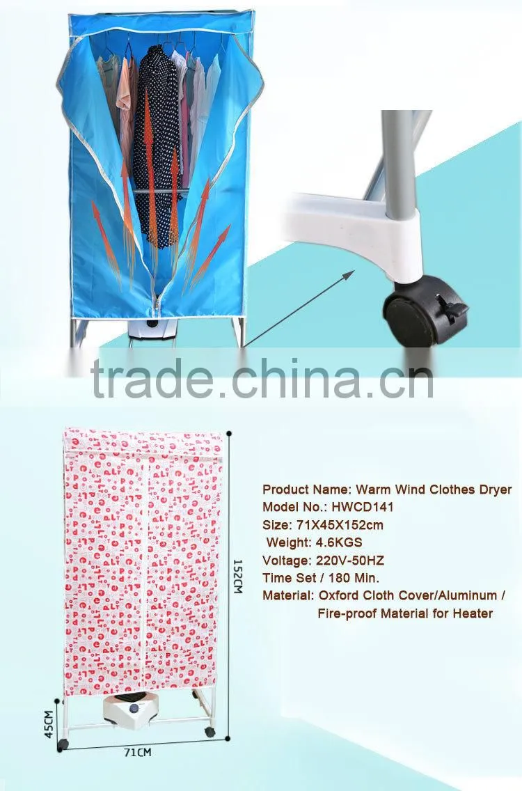 Electric heated clothes dryer