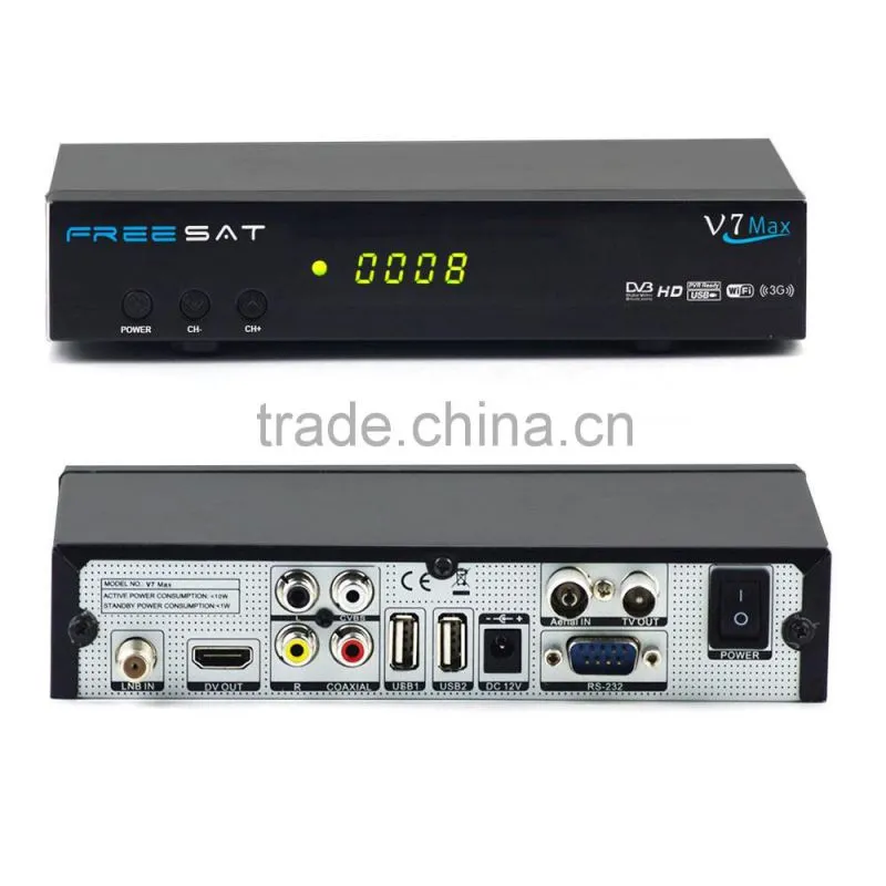 iran tv set top box with hd output Freesat V7 Max full hd satellite TV receiver cccam cline