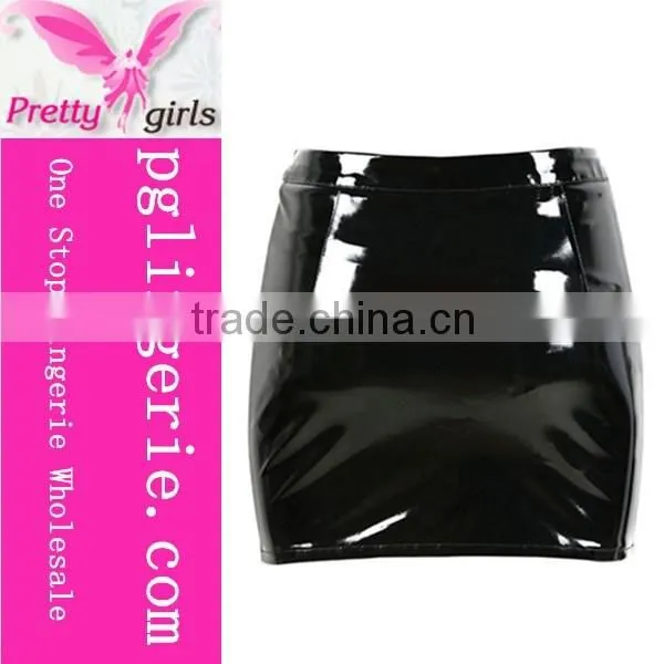 2016 New Fashion Women Black Mini Skirt Leather Pencil Skirt Short PU Skirts Zipper Front