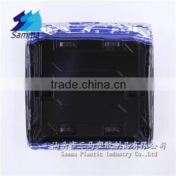 KW-0011FG-B Printed Plastic Container,Container with Transparent Cover, Food Plastic Container