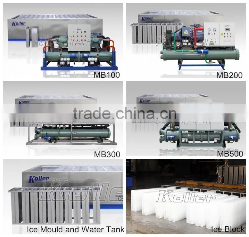 Koller large capacity ice block making machine 10 TPD with stainless steel ice mould MB100