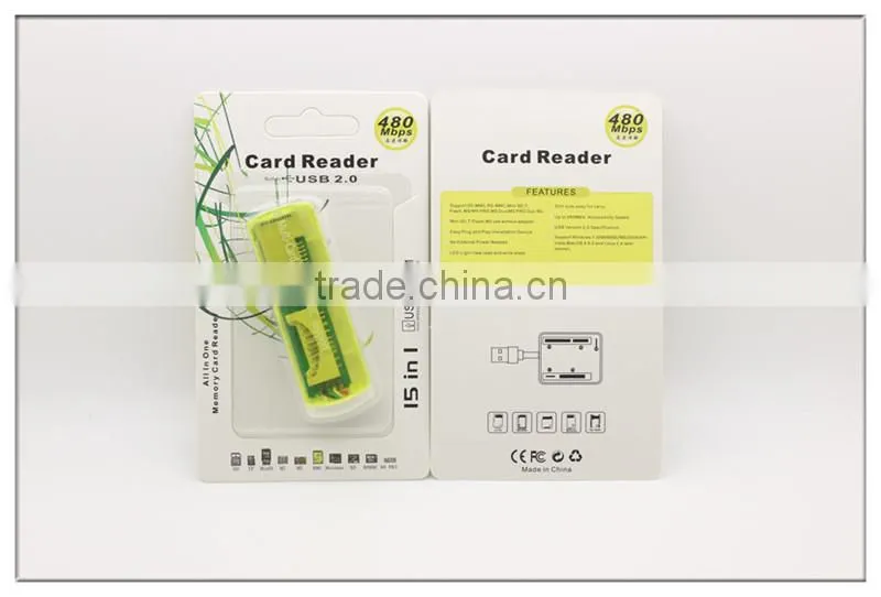 Wholesale 4 slots USB 2.0 card reader With SD&TF Card(OS-CR105)