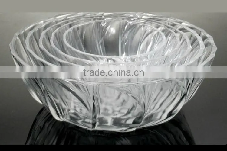 Wide mouth glass material salad bowl dinnerware