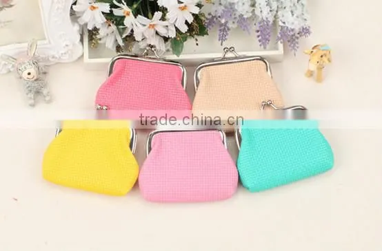 2014 New Fashion Candy Color Plan Clip Coin Puse
