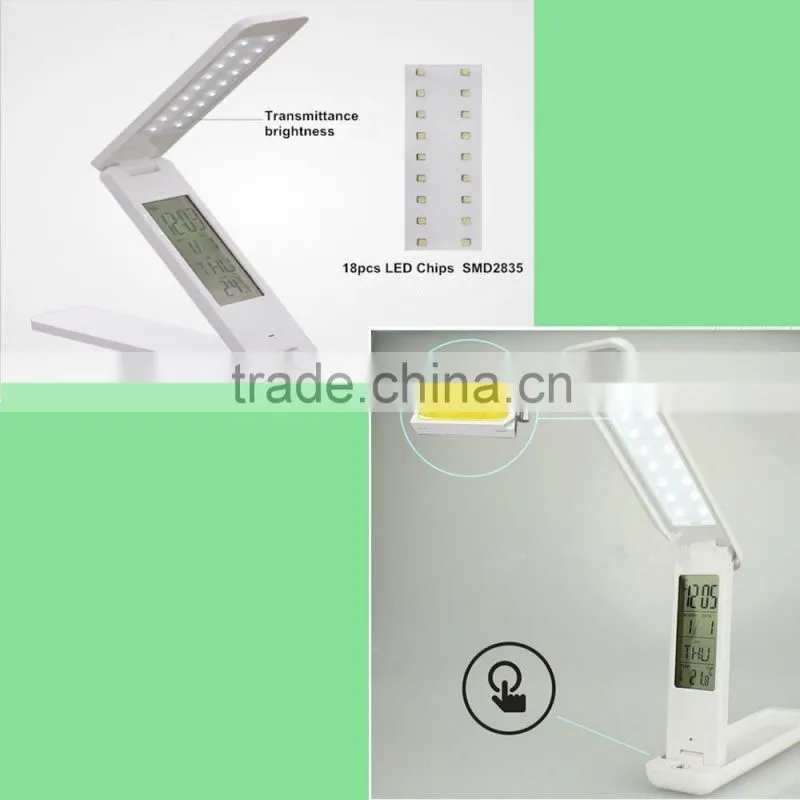 2016 touch LED light battery eye-protection table lamp with calendar