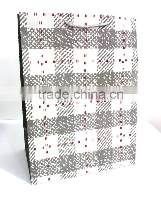 paper shopping gift bag checked printing