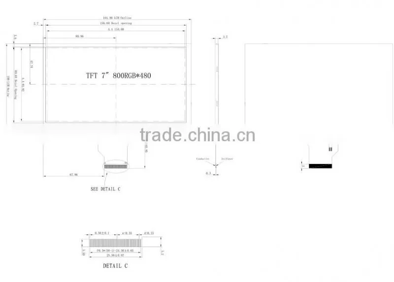 7 inch small vga lcd monitor with 800x480 digital vga lcd monitor