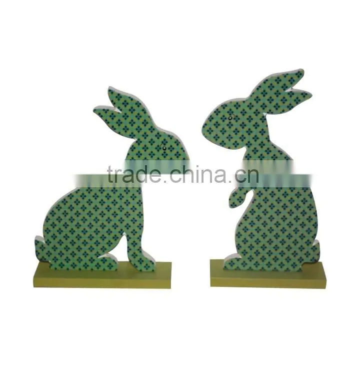 Easter wooden rabbit home decoration display on the desk easter wooden rabbit gifts