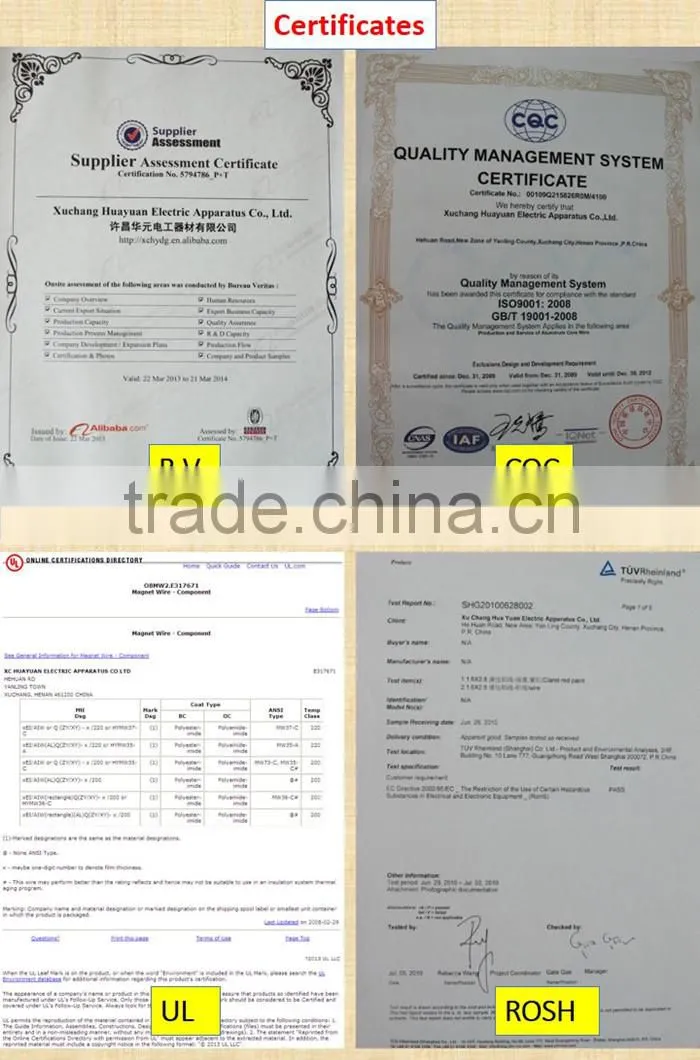 transformer use Termal class 180 enamelled copper electric wire china supplies
