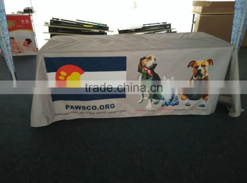 Whosale polyester Rectangular type table cover with logo