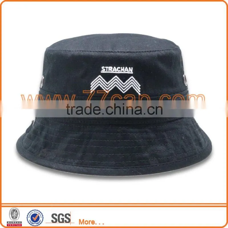 Cotton custom embroidery cheap bucket hats