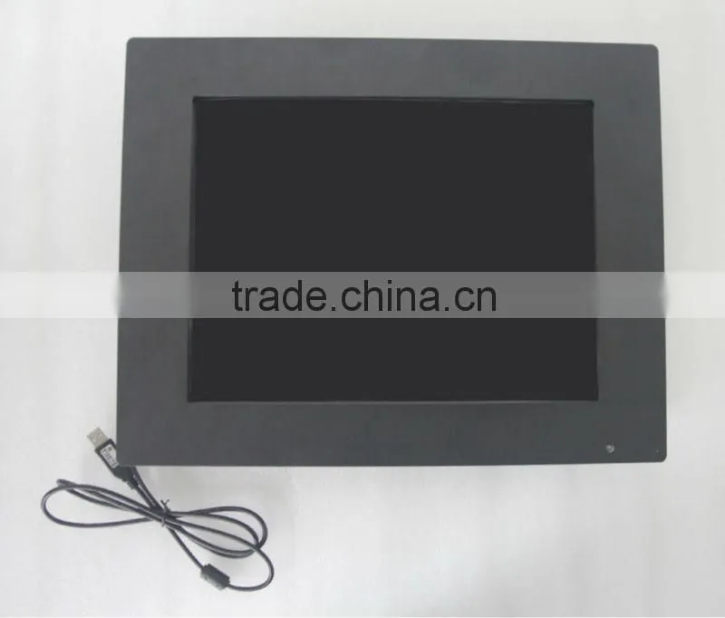 10.4" industrial LCD monitor with aluminum bezel infront