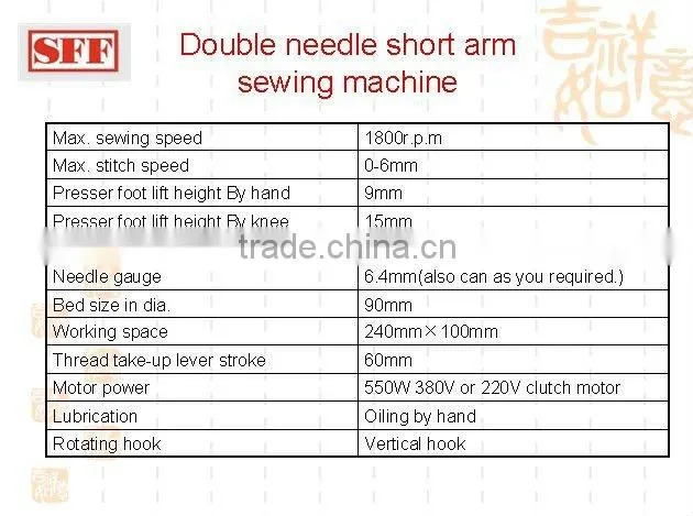 Short arm sewing machine for top and bottom of filter bag