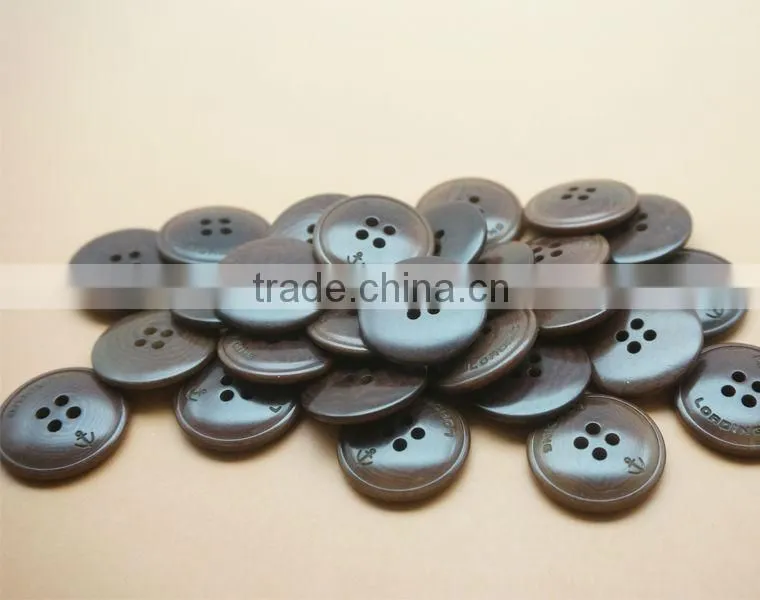 Fancy 4 Holes High Quality Light Brown Natural Corozo Nut Buttons with Anchor&Letters