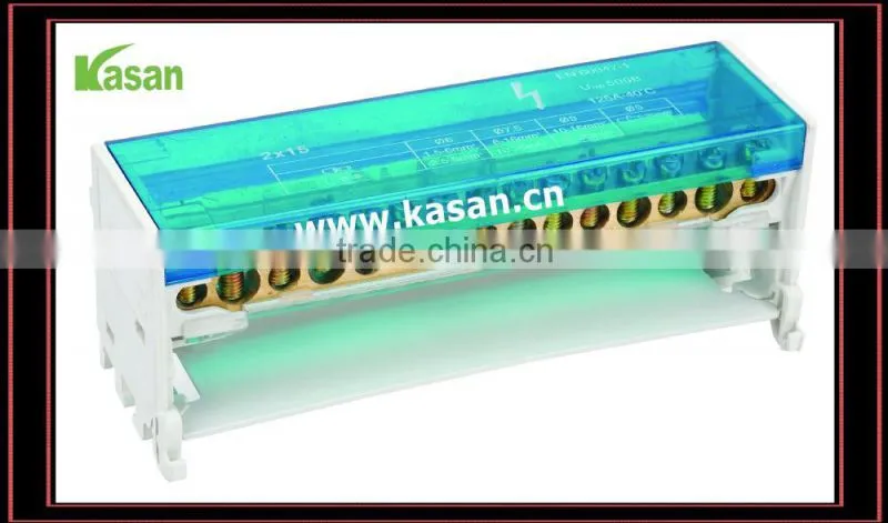 2 x 15 Plastic Terminal Block with Brass Parts