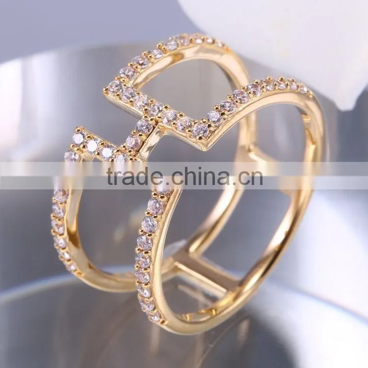 New fashion flower shape gold ring design 925 silver flower ring