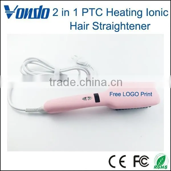 VONDO 2 in 1 PTC Heating Ionic Hair Straightener Comb