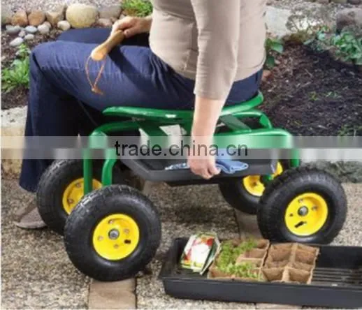 The swiveling Seat Utility cart for garden