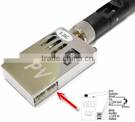 FPV Flying Wireless AV Transmitter 1.2GHz 1000mW