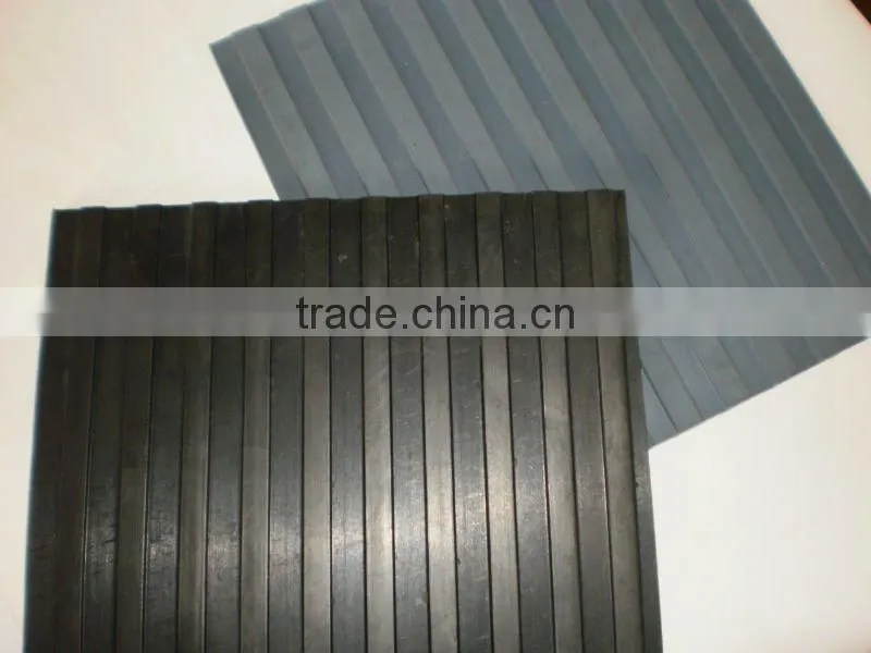 Wide ribbed rubber mat