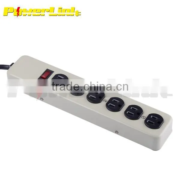H30180 UL/CUL 6 Outlet Metal Power Strip/Surge protector