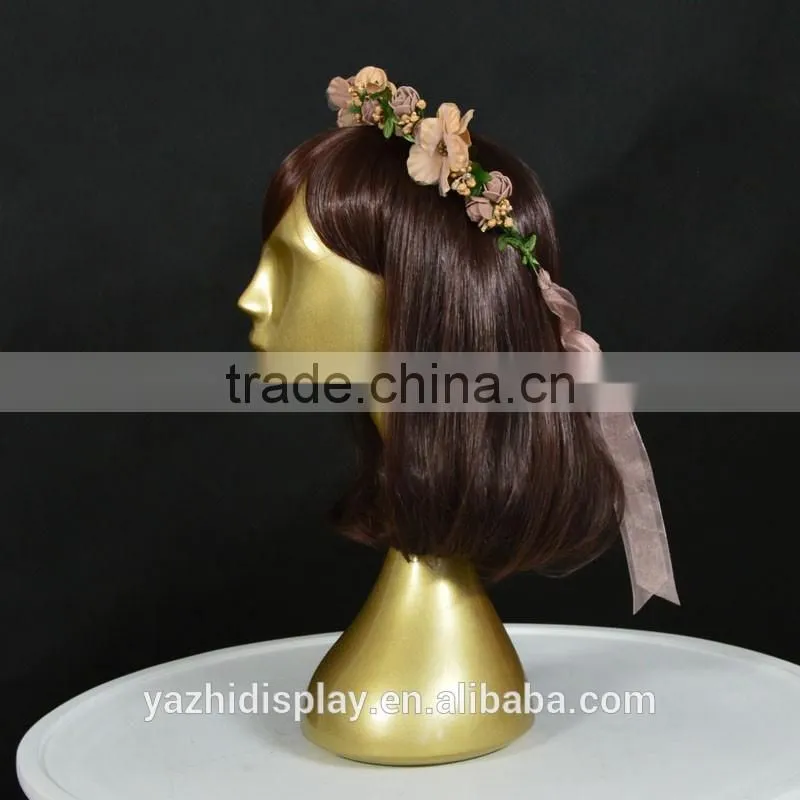 wholesale gold realistic mannequin head for wig and hat display