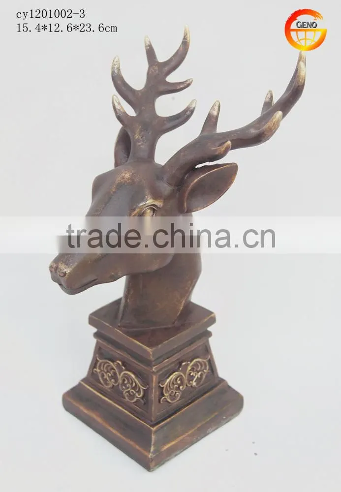 Hot selling resin rustic deer head decoration
