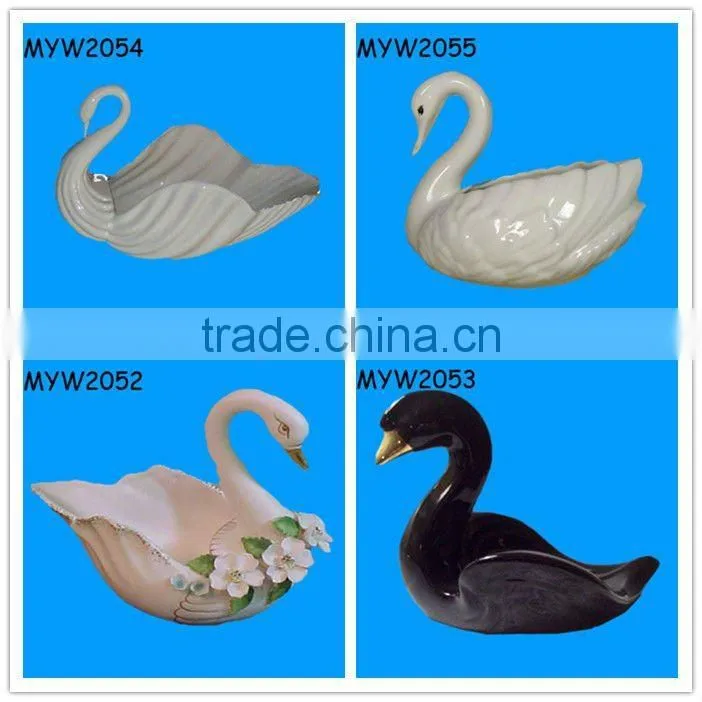 NEW decoration ideas Swan design ring plate or candy dish porcelain ceramic wedding vase