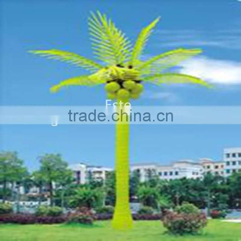 indoor|outdoor artificial green flashing LED lighted up artificial plant Date palm trees with bark