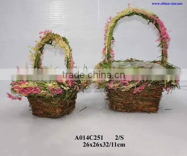 rattan flower planter basket