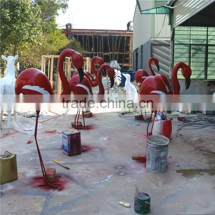 garden decoration animals resin crafts fiberglass flamingo statue