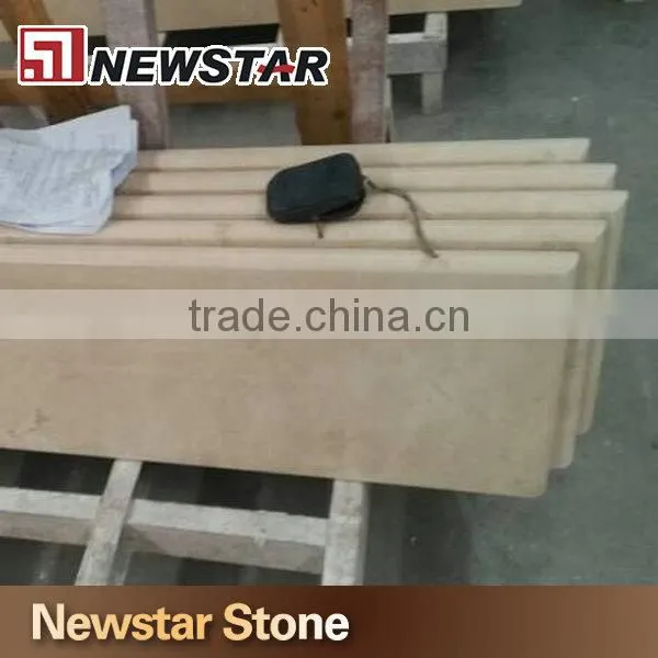 Polished beige marble staircase creme marfile staircase steps