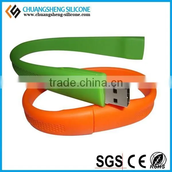 2015 SLAP USB BRACELET/USB BANGLES MADE OF 100%PURE SILICONE