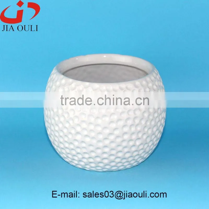 Glazed white and wash Ceramic Rectangle Sucuulent Plant Pot/Cactus Flower Pot
