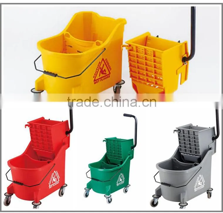 Green Wringer bucket ,Mop Bucket with Wringer,mop and bucket 33L