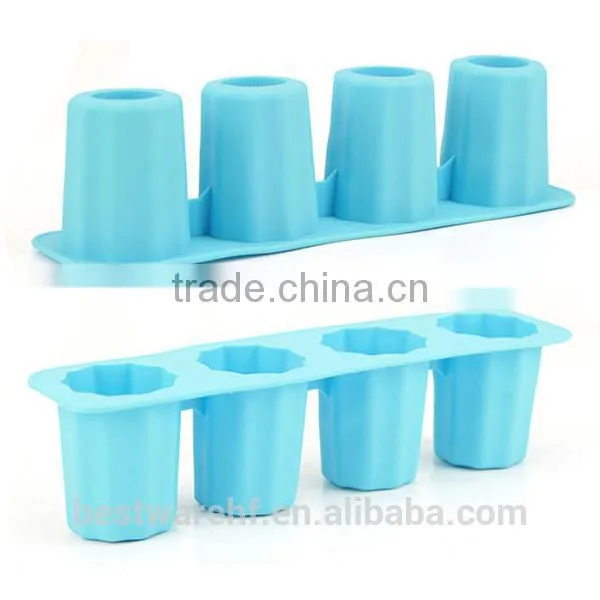Funny food grade 4 cups novelty silicone ice molds/silicone ice block moulds