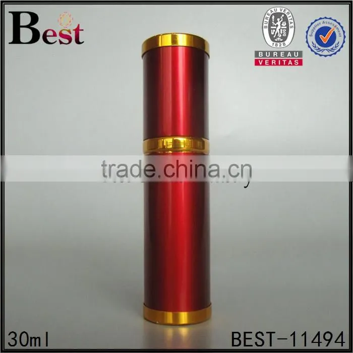 Shanghai Best 30ml perfume bottle red color round shape perfume bottle 30ml cosmetic perfume bottle 30ml spray