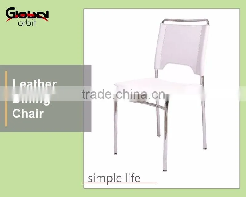 Industrial Style Black PVC Leather Chair Metal Stool Dining Chair