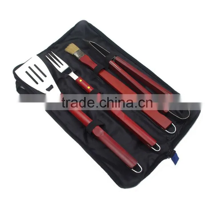 10pcs high quality bbq tools set with aluminum handle in nylon bag