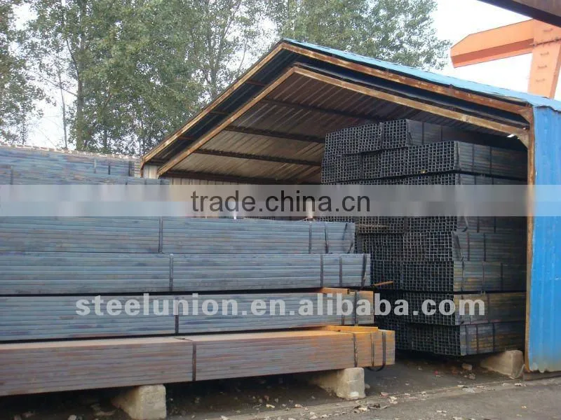 Black square steel tube hollow sections
