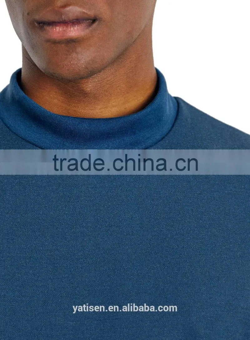 Blue Long Sleeve Classic Fit Turtle Neck T-Shirt for male 2015 new arrival t shirts