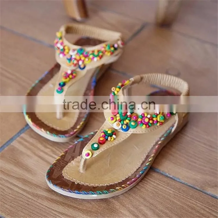 HFR-T0035 large size wholesale fashion flat sandals latest stylish ladies fancy sandal 2017